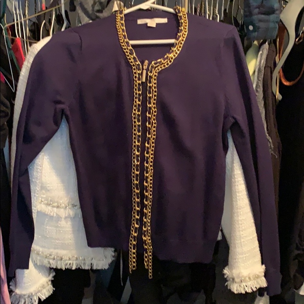 Women’s sweater jacket with chains